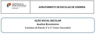 Aux&iacute;lios Econ&oacute;micos para o ano letivo de 2019-2020